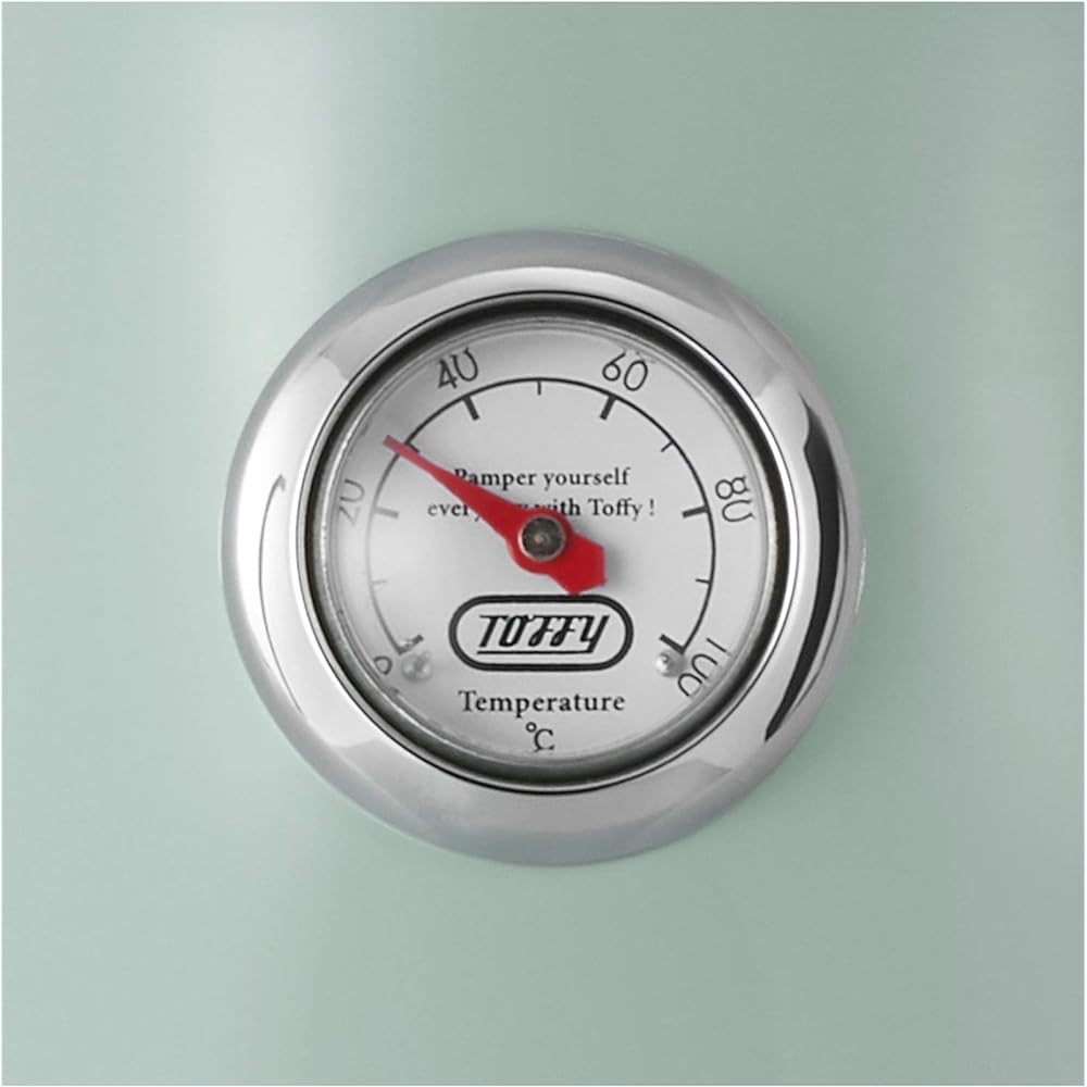 [Toffy] Electric kettle with thermometer K-KT3 (Pale Aqua), suitable temperature, coffee drip, hand drip, dry heating prevention, gooseneck spout, retro K-KT3-PA