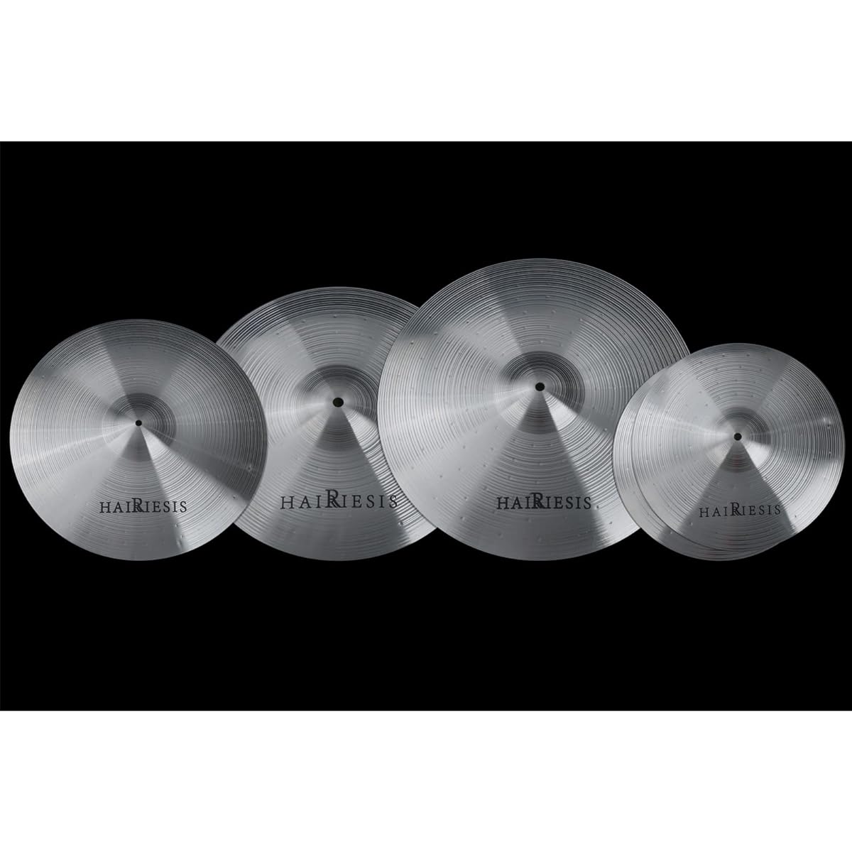 HAIRIESIS Drum Cymbals, Cymbal Pack for Drums, 14"/16"/18"/20" 5-Piece Cymbal Set, Drum Practice Cymbals