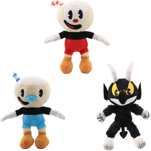 uiuoutoy Cuphead Mugman The Devil Boss Plush Figures Set of 3