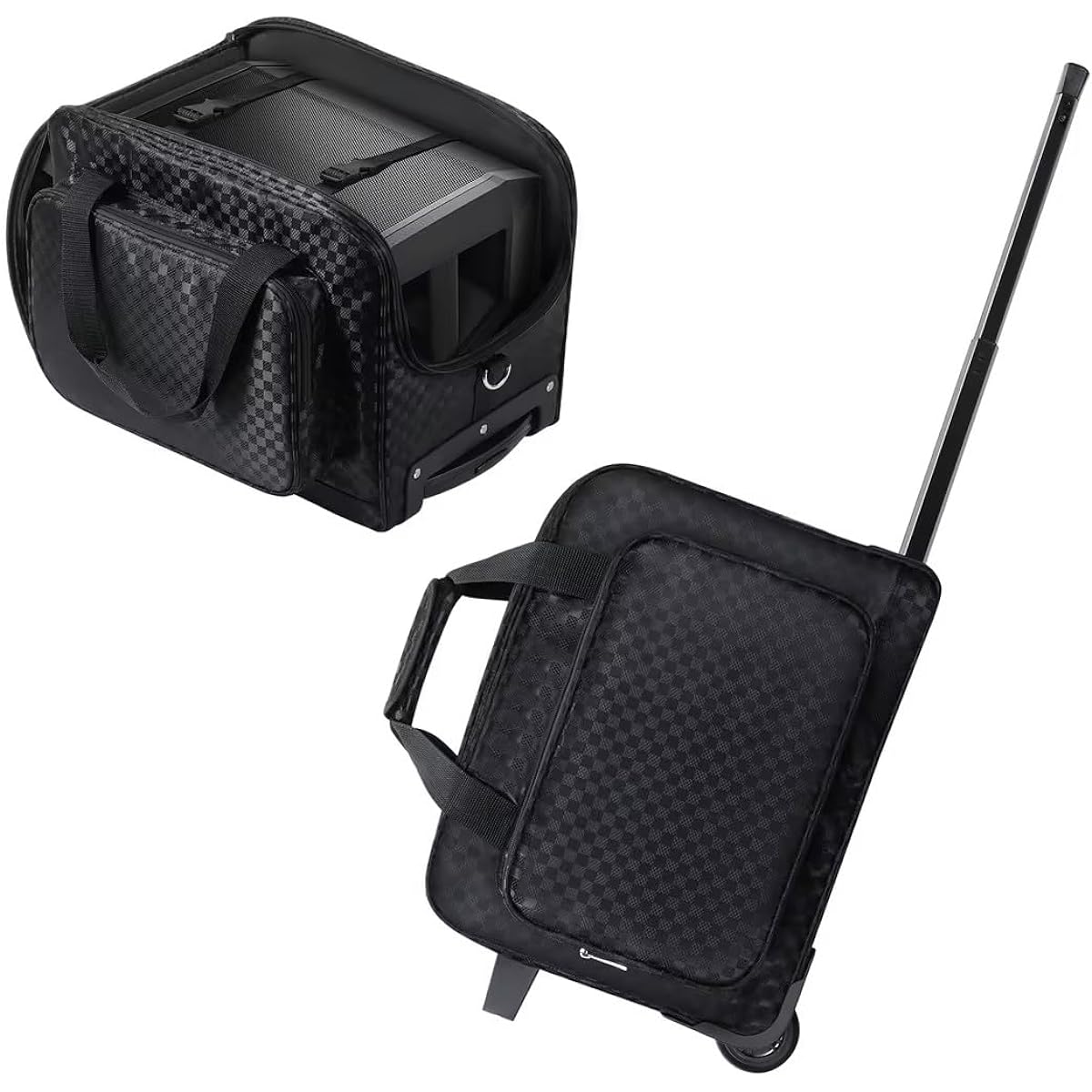 Aleemin Speaker Bag with Wheels for Bose S1 Pro, Rolling Speaker Carry Case with Multi Pockets and 2 Fixing Straps, Soft Padded Speaker Roller Bag for Bose S1 Pro & Accessories