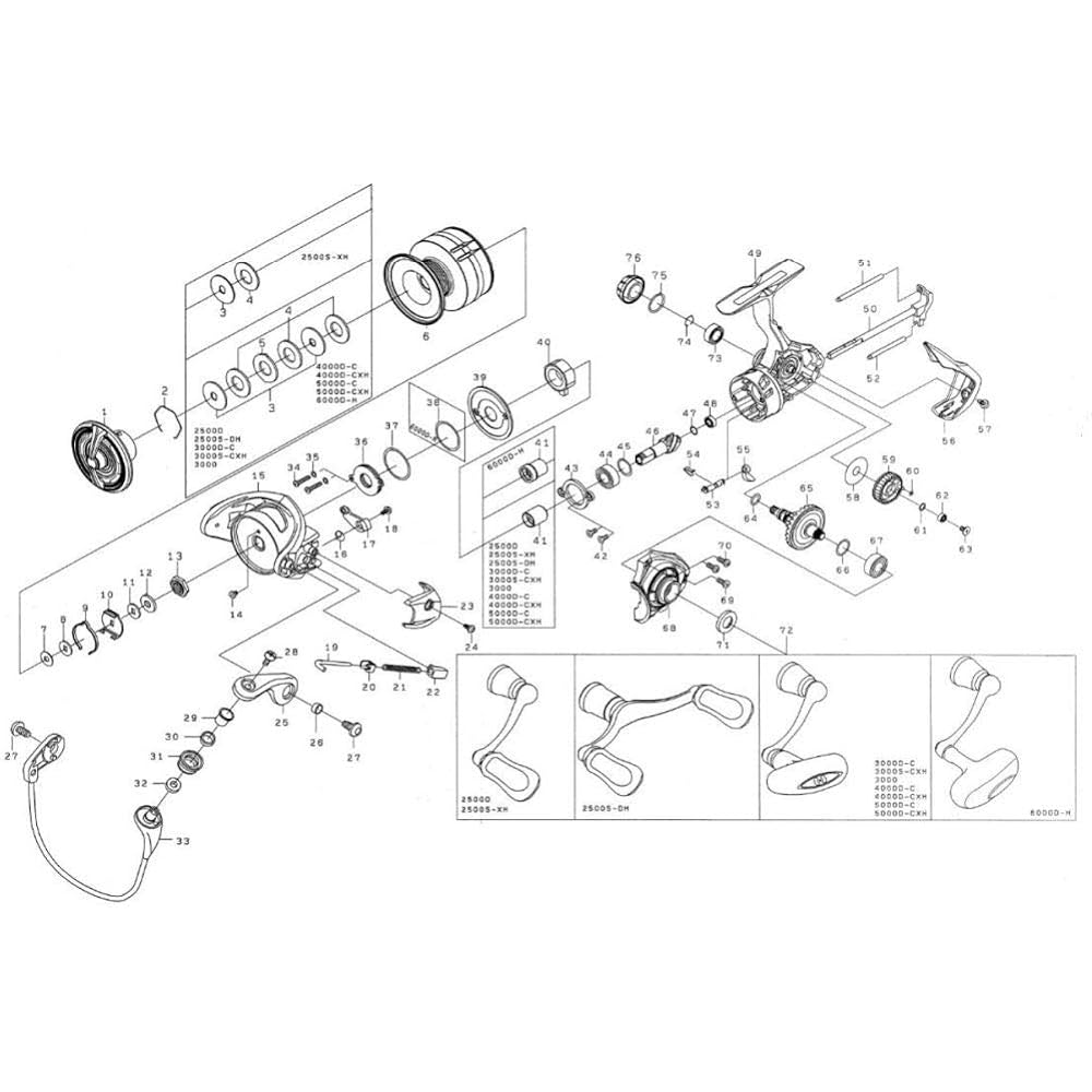 DAIWA Genuine Parts 18 Freems LT2500S-DH Handle Part Number 72 Part Code 1H2A77 000570501H2A77