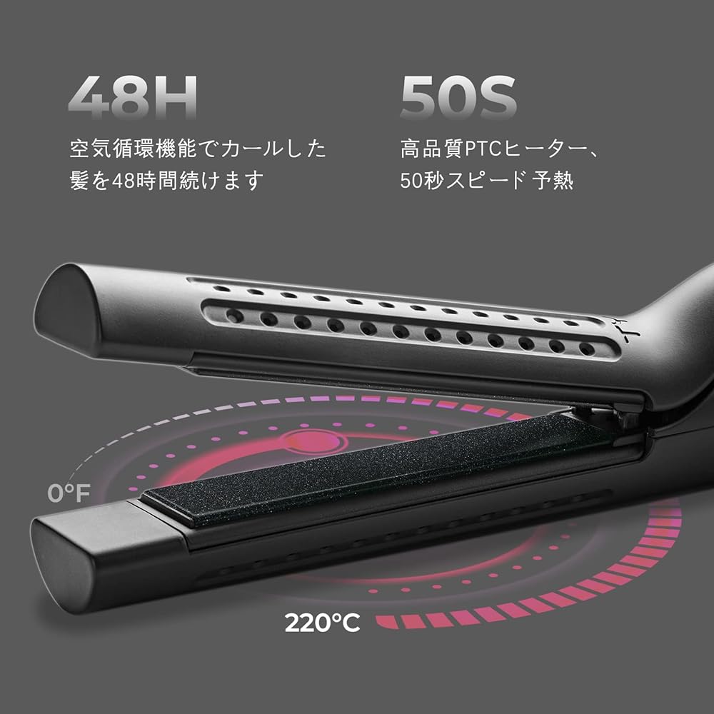 TYMO 360° Ion Circulation Wind Curl Hair Iron Long-lasting Styling Curl & Straight 2-Way Anti-static Anti-scalding Iron with 88 Outlets Negative Ion Hair Straightening TYMO AIRFLOW Hair Iron Applicable overseas