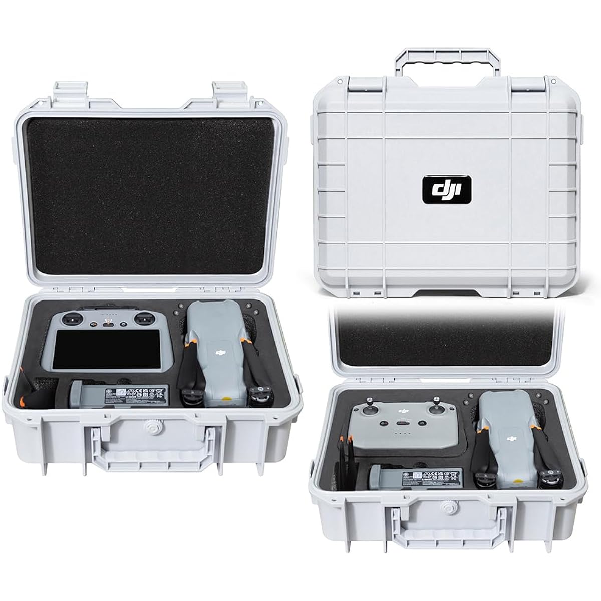 Waterproof storage case for DJI Air 3, hard case, carrying case (compatible with DJI RC 2/DJI RC-N2 transmitter), full protection, dustproof, shockproof, scratch-resistant (Grey)