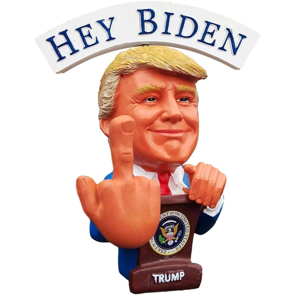This Bobblehead Trump has a bobblehead middle finger instead of a head | Hey Biden Hey Creepy/Sleepy Joe | Trump 2024 Election #MAGA