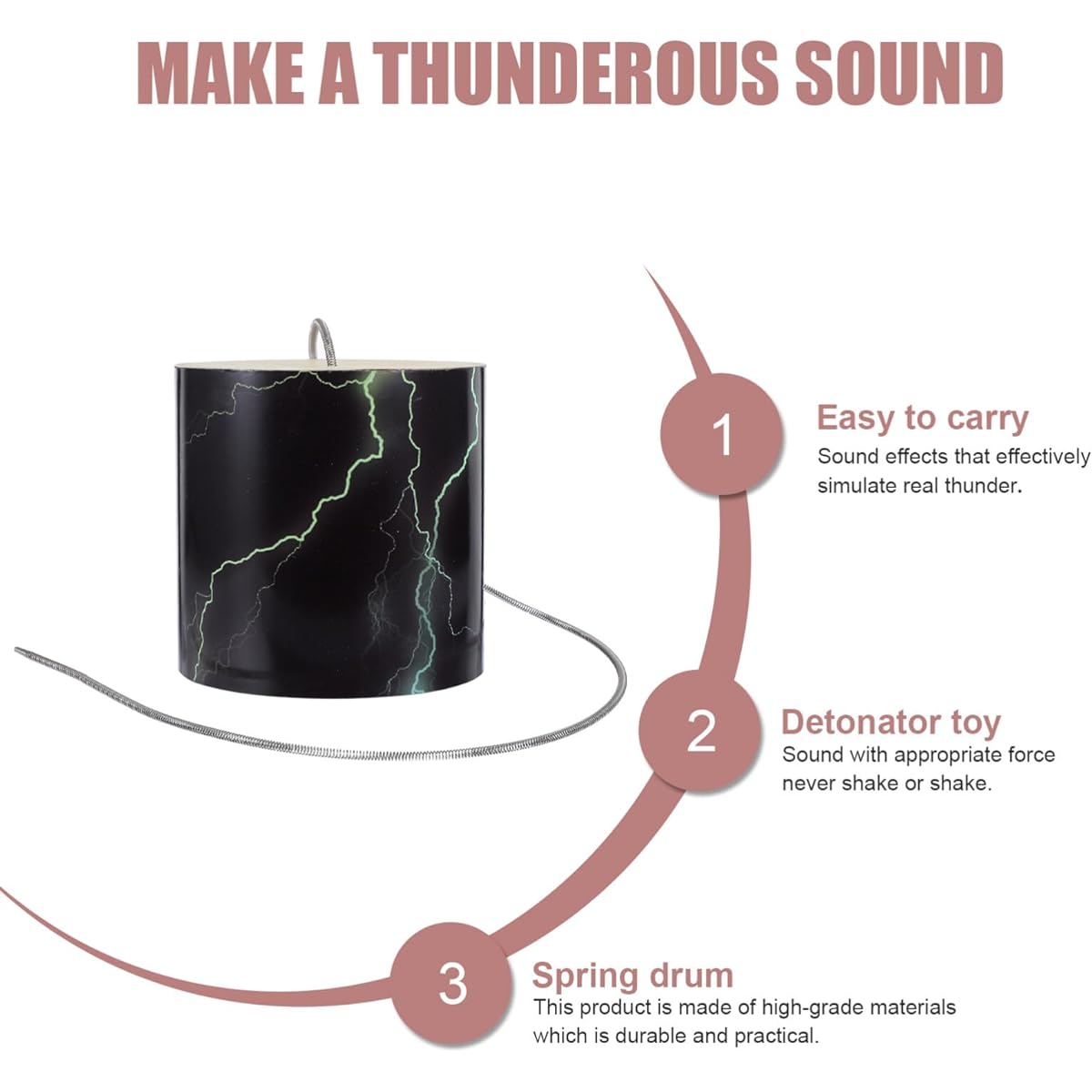 Alasum Thunder Drum Dubbing Spring Drum Spring Drum Thunder Tube Thunder Spring Drum Shaker
