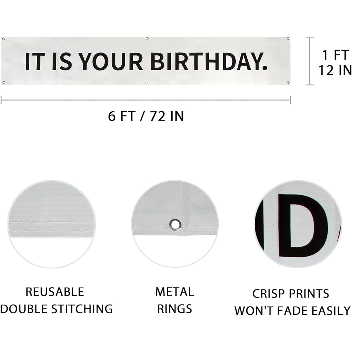 It Is Your Birthday Banner Office Goods Banner 6 x 1ft with Metal Hanging Grommets Office Birthday Party Supplies Party Decorations