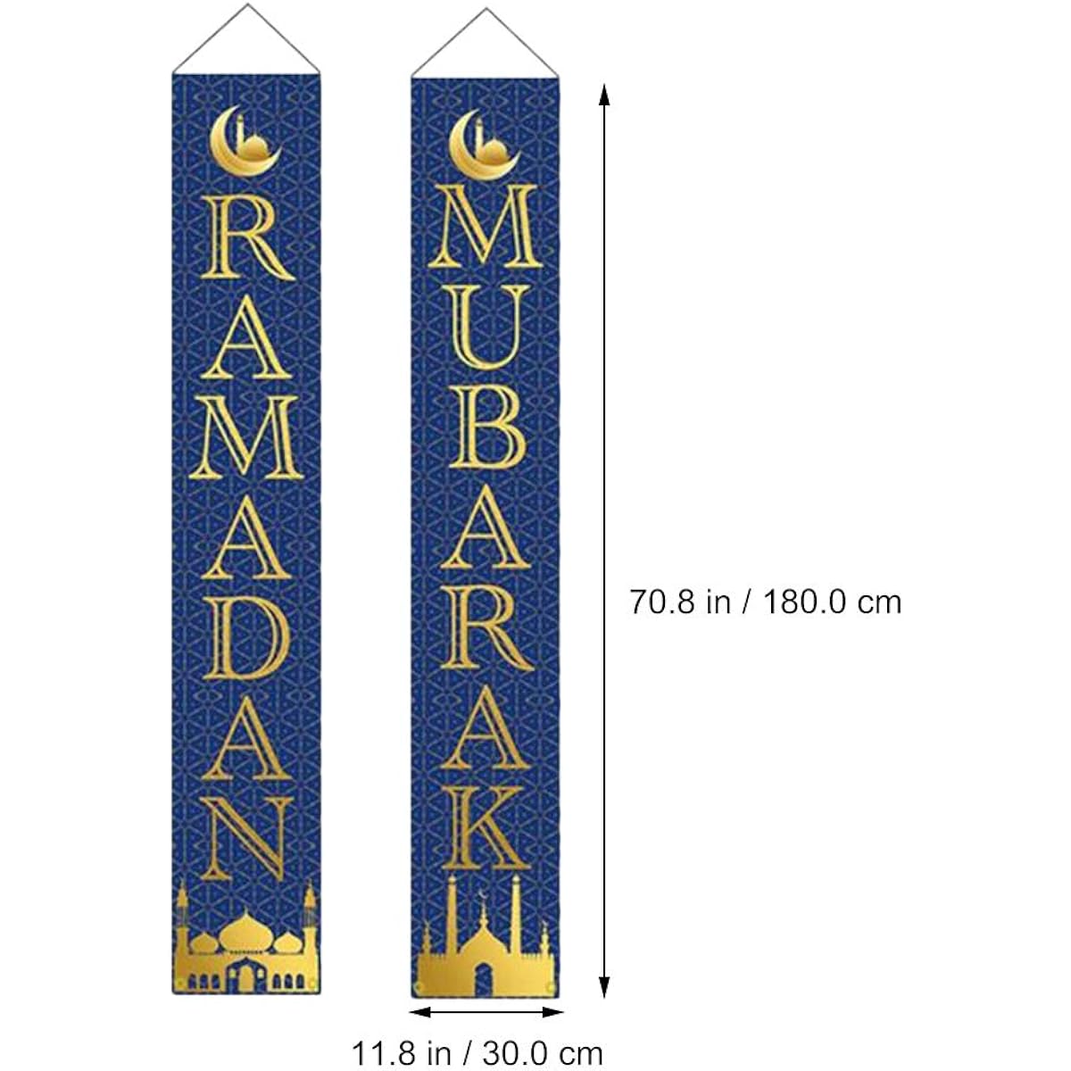 LUOZZY Ramadan Mubarak Banner Muslim Door Couple Eid Hanging Decoration Islamic Party Supplies