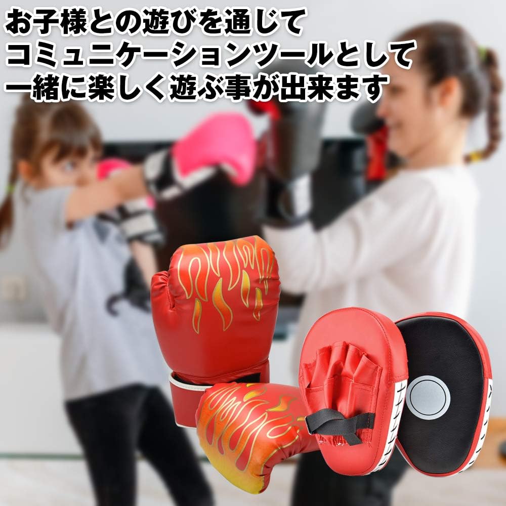 AINetJP Boxing Set Gloves & Mitts Sparring Boxercise Aerobic Exercise Diet Unisex