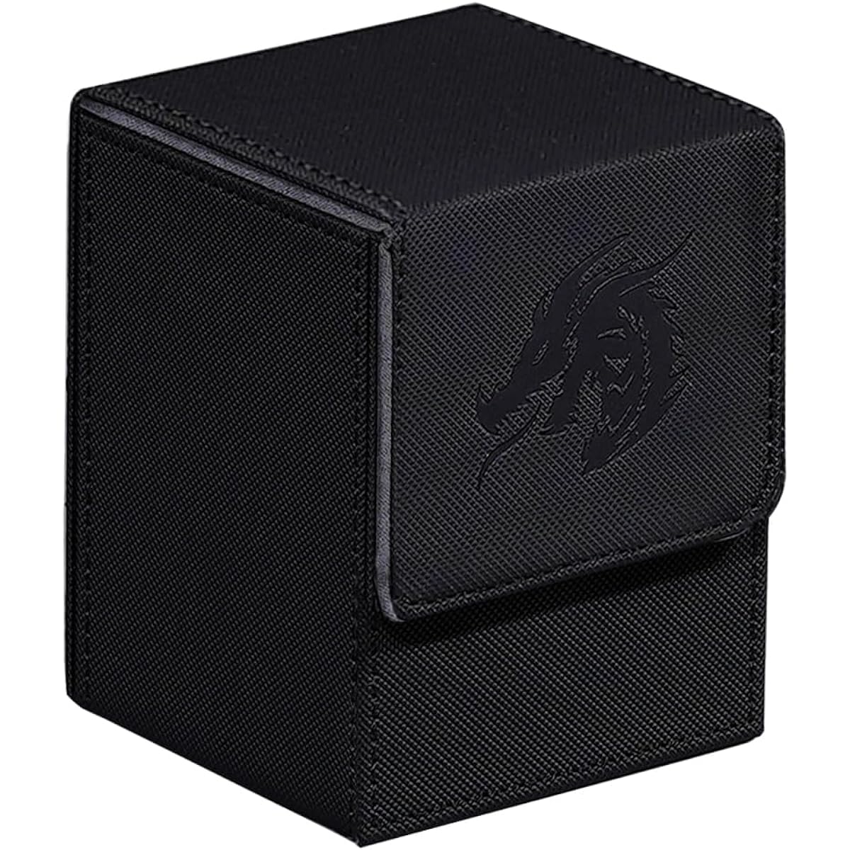 ArtBoutiq Card Deck Box for PKM Cards with 2 Dividers, Card Storage Box for 100+ Single Sleeved Cards, PU Leather, Strong Magnetic Card Deck Case Holder for Magic Commander TCG CCG (Black)