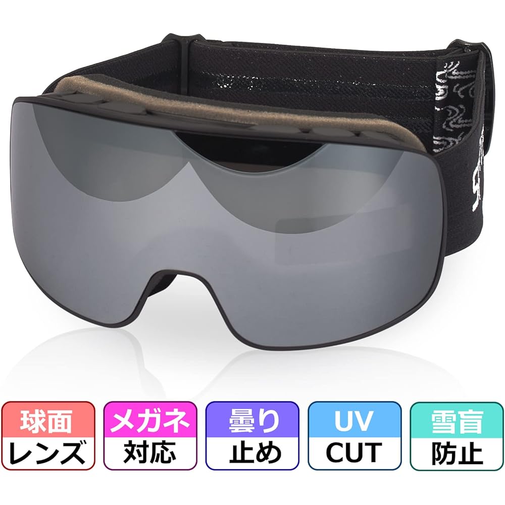 [TOYOSO] Ski Goggles, OTG, Double Lens, 180° Wide Field of View, Spherical, Unisex, Anti-Fog, Compatible with Glasses/Glasses, Snow Goggles, Snowboard Goggles, 99% UV Protection, Sports Goggles, Helmet Compatible, Women's, Men's, All Weather Compatible,