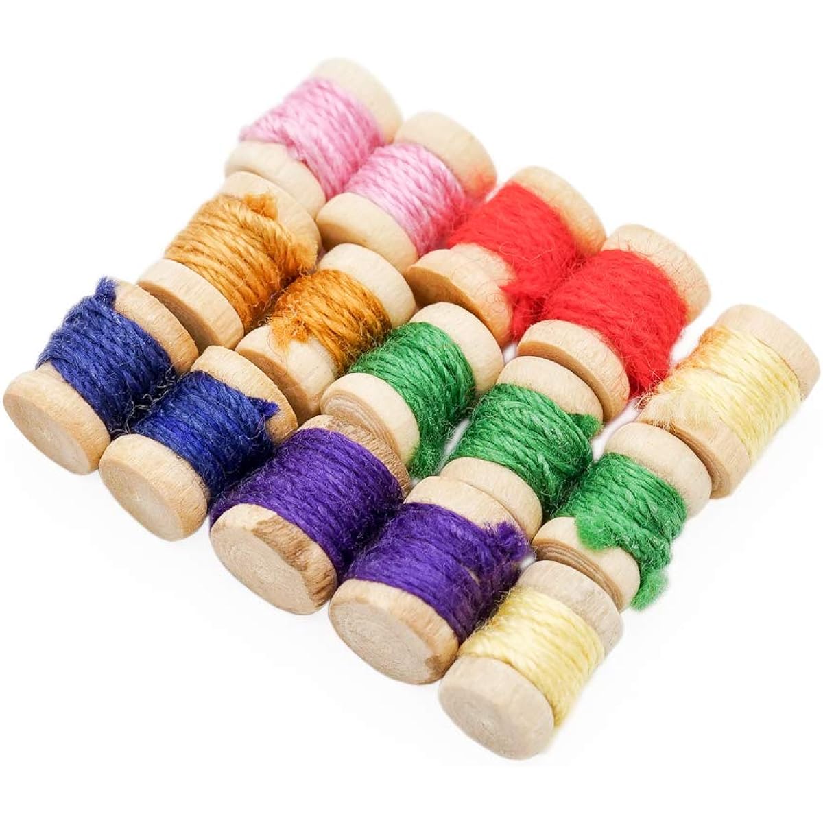 Odoria 1:12 Miniature Wooden Spools of Multicoloured Thread 15PCS Sewing Tools Kit Dollhouse Accessories