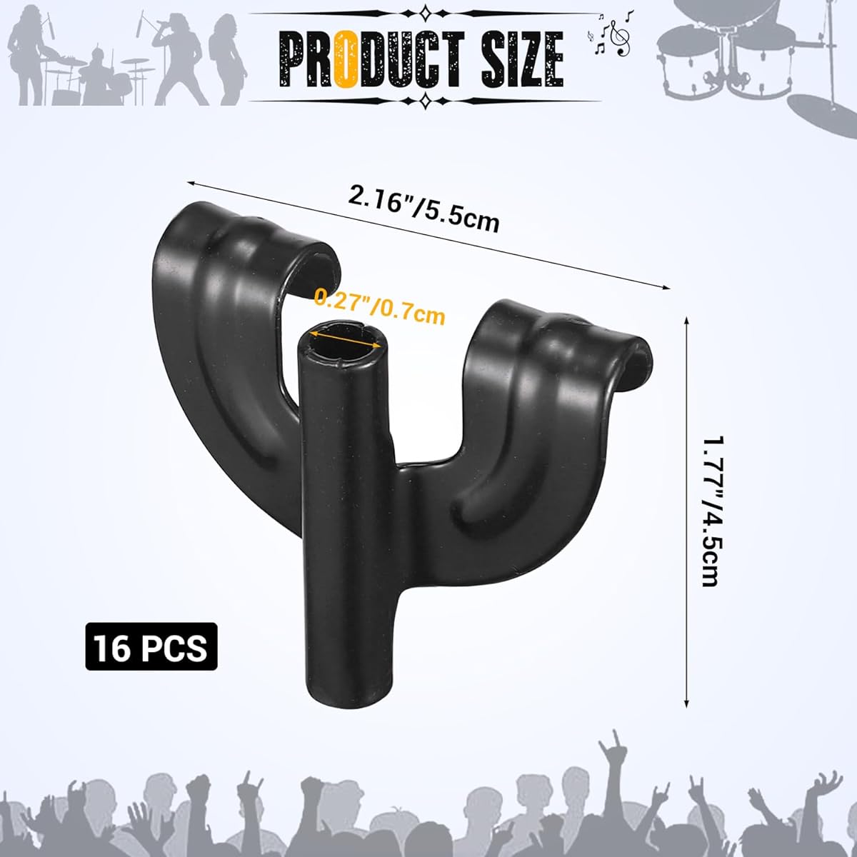 Facmogu 16 Pieces Drum Claw Hook Claw Hook for Bass Drum Bass Drum Replacement Percussion Claw Hook Bass Drum Percussion Instrument Replacement Hardware Pack - Black
