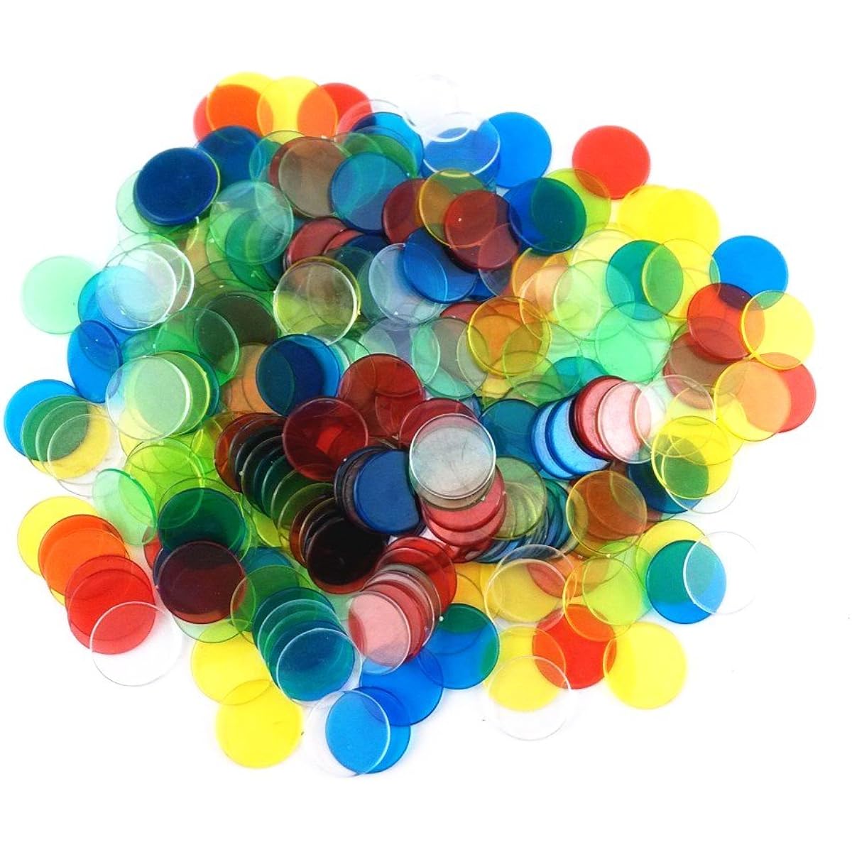Honbay 300 Pieces Mixed Color Translucent Bingo Marker Bingo Counting Chips