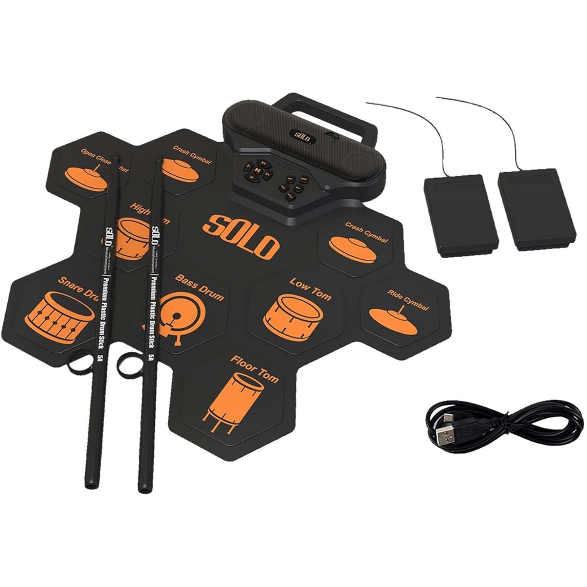Hellery Electronic Drum Kit, Hand-wound Electronic Drums, for Kids, Adults, Girls, and Boys