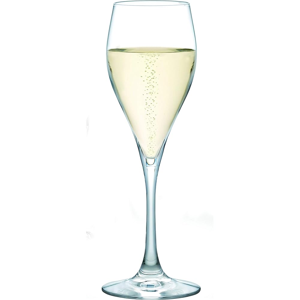 Toyo Sasaki Glass Champagne Glass Champagne Glass Collection Stem Bar Item 205ml 6 Pieces Unbreakable Wine Glass with Foaming Function Wine Glass Flute Glass Made in Japan Dishwasher Safe Cup 30M70CS-L001