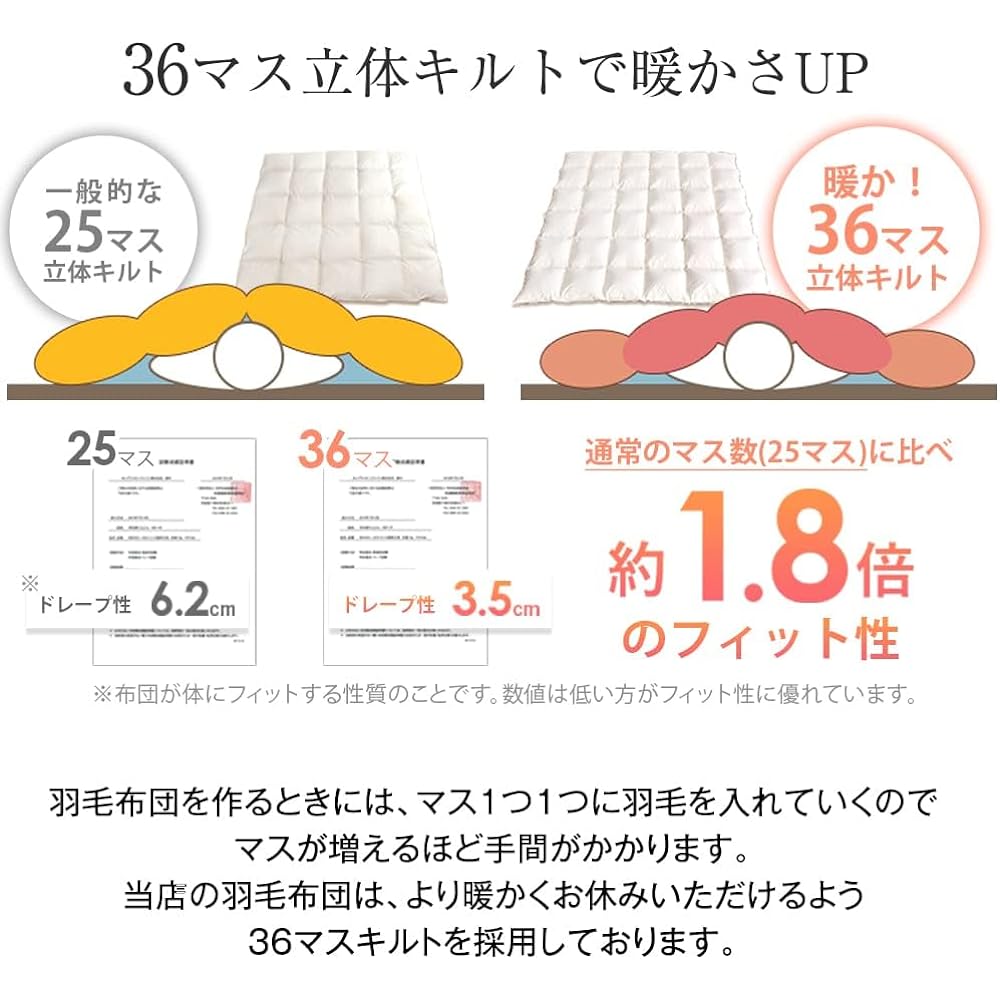 Tansu no Gen Duvet, Double Long, Made in Japan, 90% White Duck Down [Even warmer 36-square three-dimensional quilt] 7-year long warranty, 350 dp (bulk height 145 mm) or more, Antibacterial, Comforter, Domestic Power Up Processing, CIL Silver Label Patter