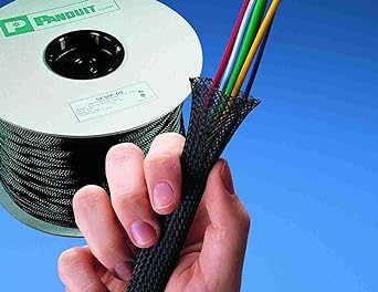 Panduit for Cable Covering, No Terminal Treatment Required, Braided Sleeve, Super Net Tube (Fray Prevention Type), Black SE75PSC-CR0 Length: 30.48m Diameter: 19.1φmm (normal) ~ 25.4φmm (maximum wire bundle outer diameter)