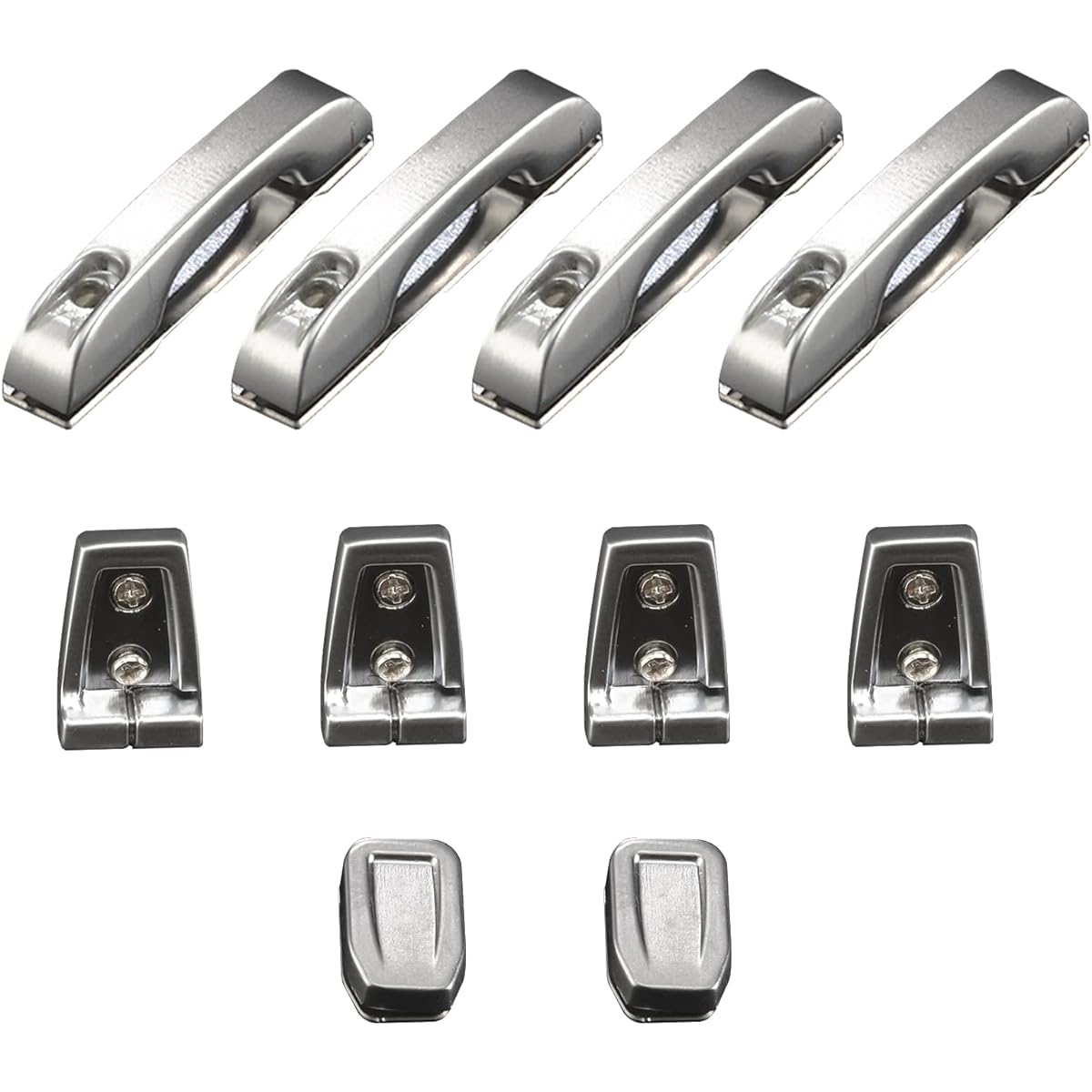 RC Body Decoration Accessories Kit for 1/10 Scale Crawler Car Metal Molding Simulation Door Handles and Hinges Hook Rear Window Hinge for TRAXXAS TRX4 Redcat AXIAL Vehicle (Silver 10pcs)