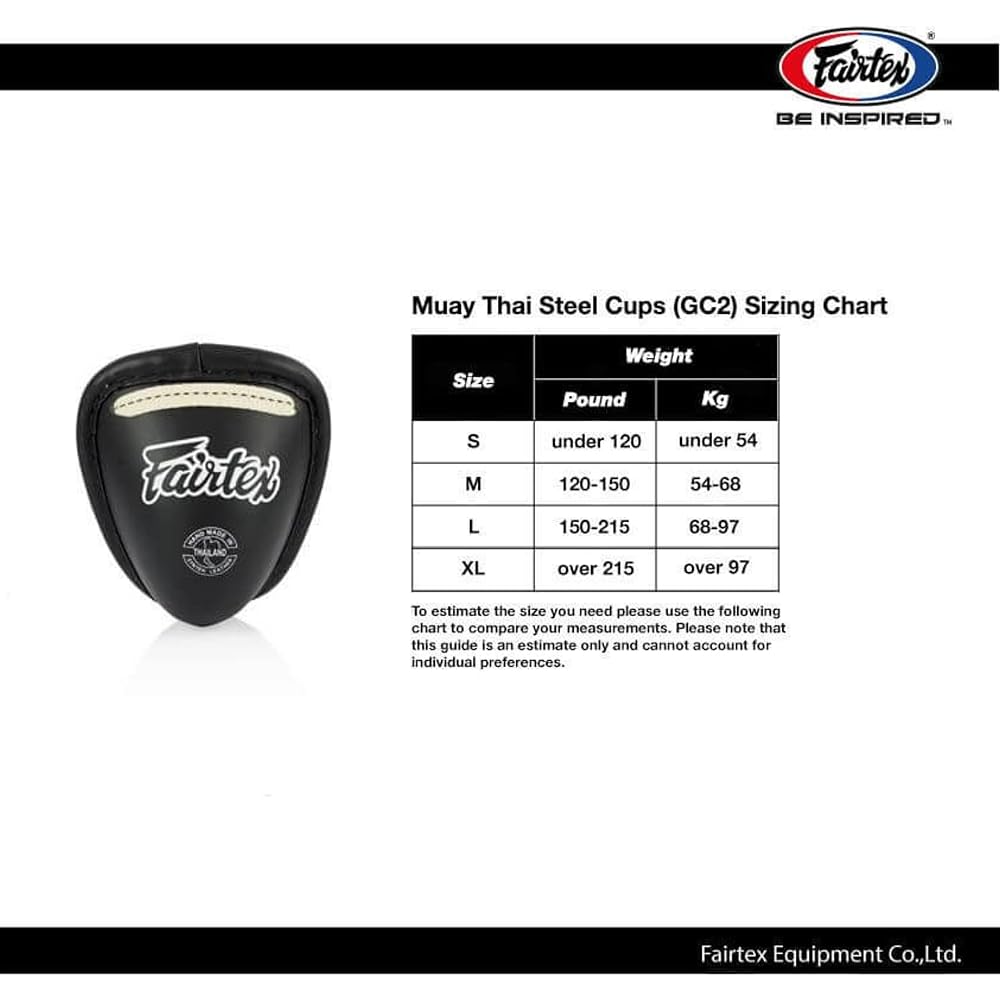 Fairtex GC2 Muay Thai Steel Cup for Muay Thai Kickboxing MMA