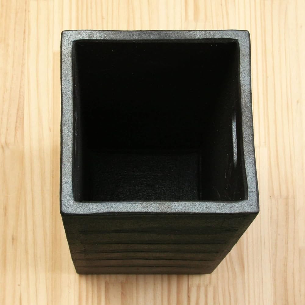 Yamasho pottery Shigaraki ware umbrella stand black (square) Sku-4