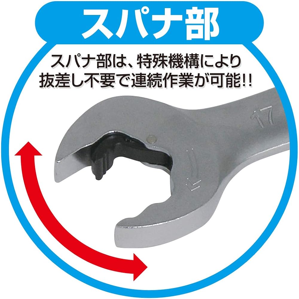 TONE Swing Quick Ratchet Box Wrench Set RMFQ300 Contents: 3 items