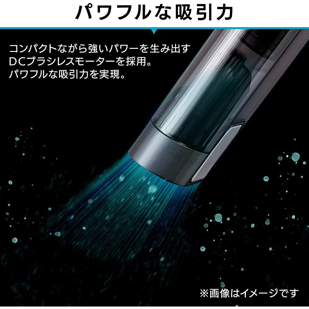 Iris Ohyama Vacuum Cleaner Cordless Handy Cleaner for Car Powerful Suction Compact Lightweight 500g Stand Charging IC-H50-B Black 5.6 x 5.7 x 40.2cm
