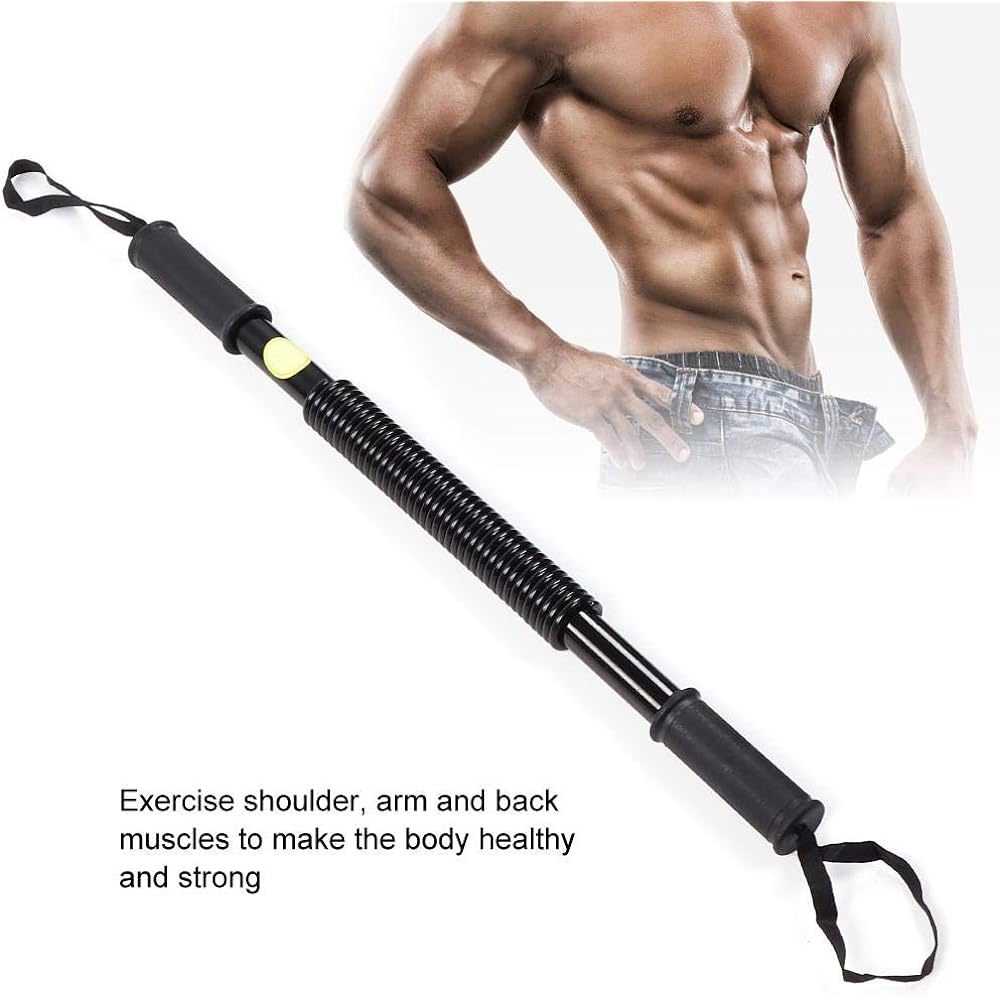 Arm Power Exerciser, Power Twister Bar Spring Forearm Strength Trainer Resistance Exercise Gym Kit Chest Expander