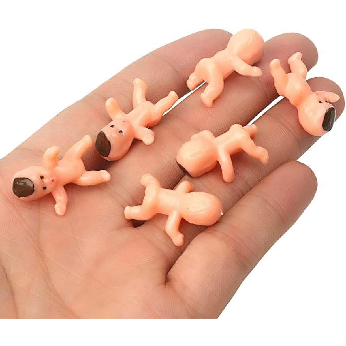 JUXINGDAZYF 60 Pieces Mini Plastic Babies 1 Inch Baby Dolls for Baby Shower Party Favors Party Decorations Baby Bath Crafts (Latin)