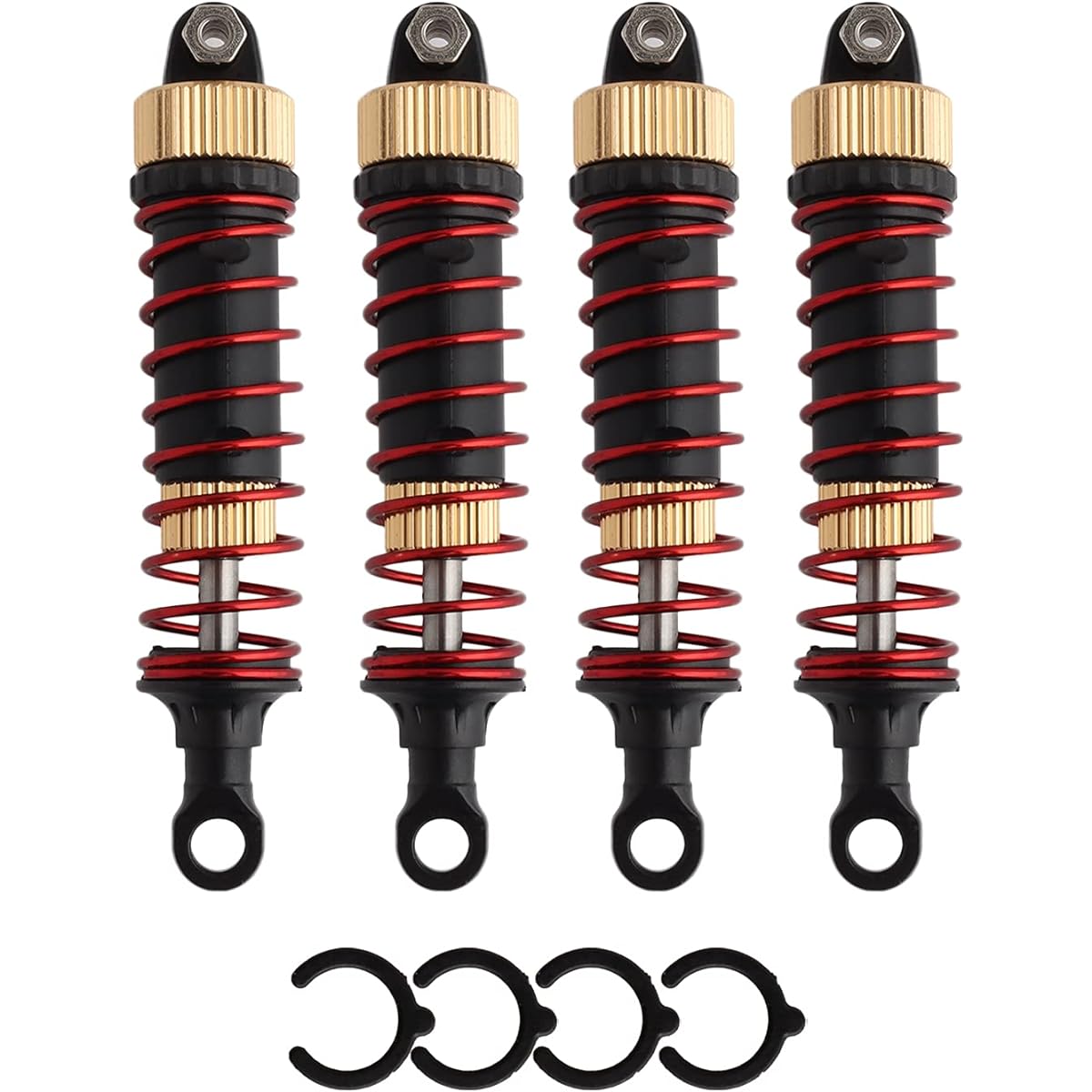 GDOOL 4pcs Aluminum Alloy Shock Absorbers Pre-assembled Full Metal Oil Filled Shocks Upgrade Parts Shocks for 1:16 9130 9135 9137 9138 Q901 Q902 Q903 Q905 16889 RC Truck