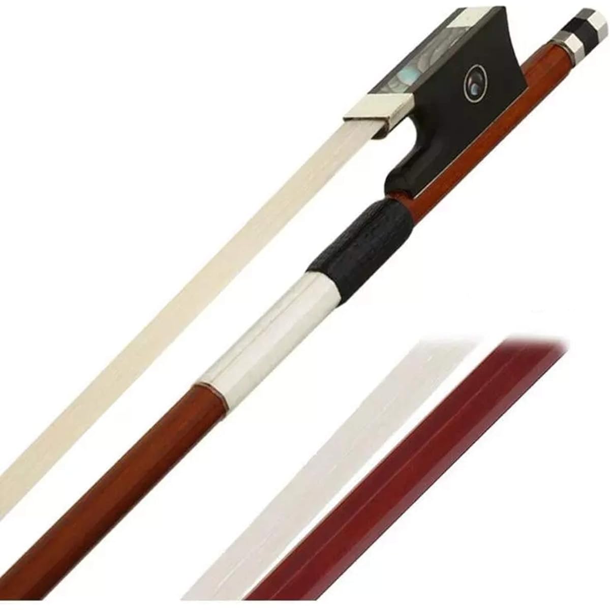 Violin Bow Violin Part Octagon 4/4 Violin Bow Ebony Frog and Screw Natural Natural Mongolian Racecourse for Concert
