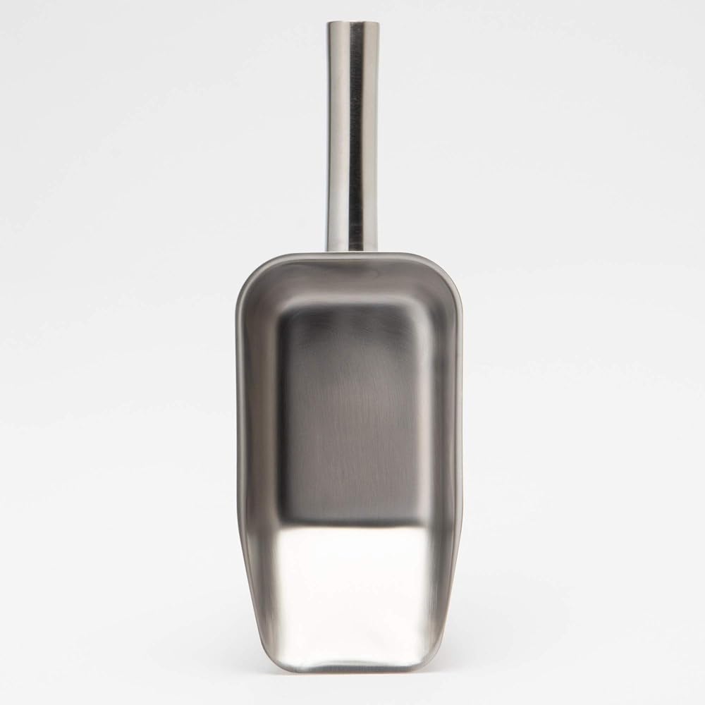 Endo Shoji TKG Scoop Extra Large Powder Specification Easy to hold with pipe handle Made of stainless steel and rust resistant Width x Depth x Total Length (mm) 158 x 234 x 335 The body and handle are welded together to prevent powder from entering, maki