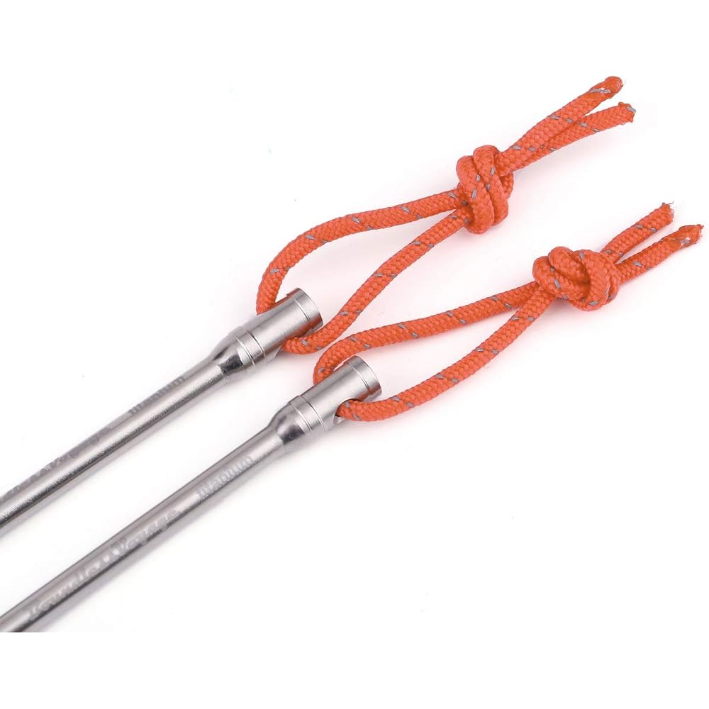 Boundless Voyage Titanium Alloy Pegs [Long 20CM] Set of 6 / 8 Round Bar Nail Pegs Easy to Carry Outdoor Camping Equipment Durable Lightweight 18g/Piece Tarp Peg Setup Tool for Hard Soil, Sand, Grassland [Ti1523B]