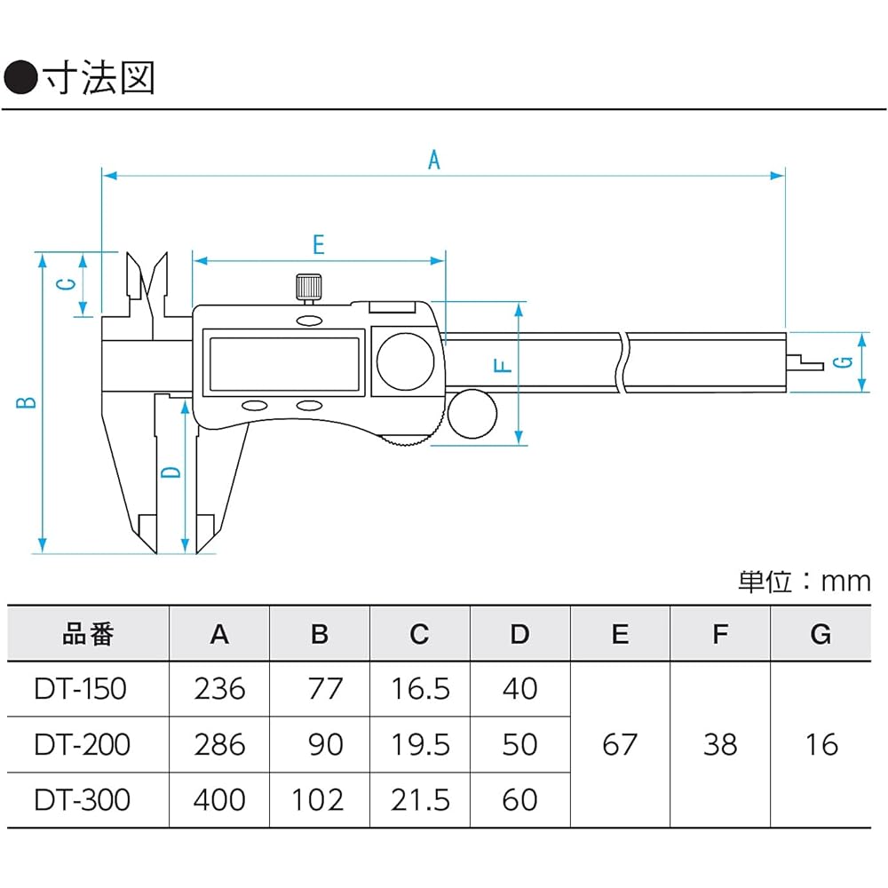 Niigata Seiki SK Digital Caliper 150mm DT-150