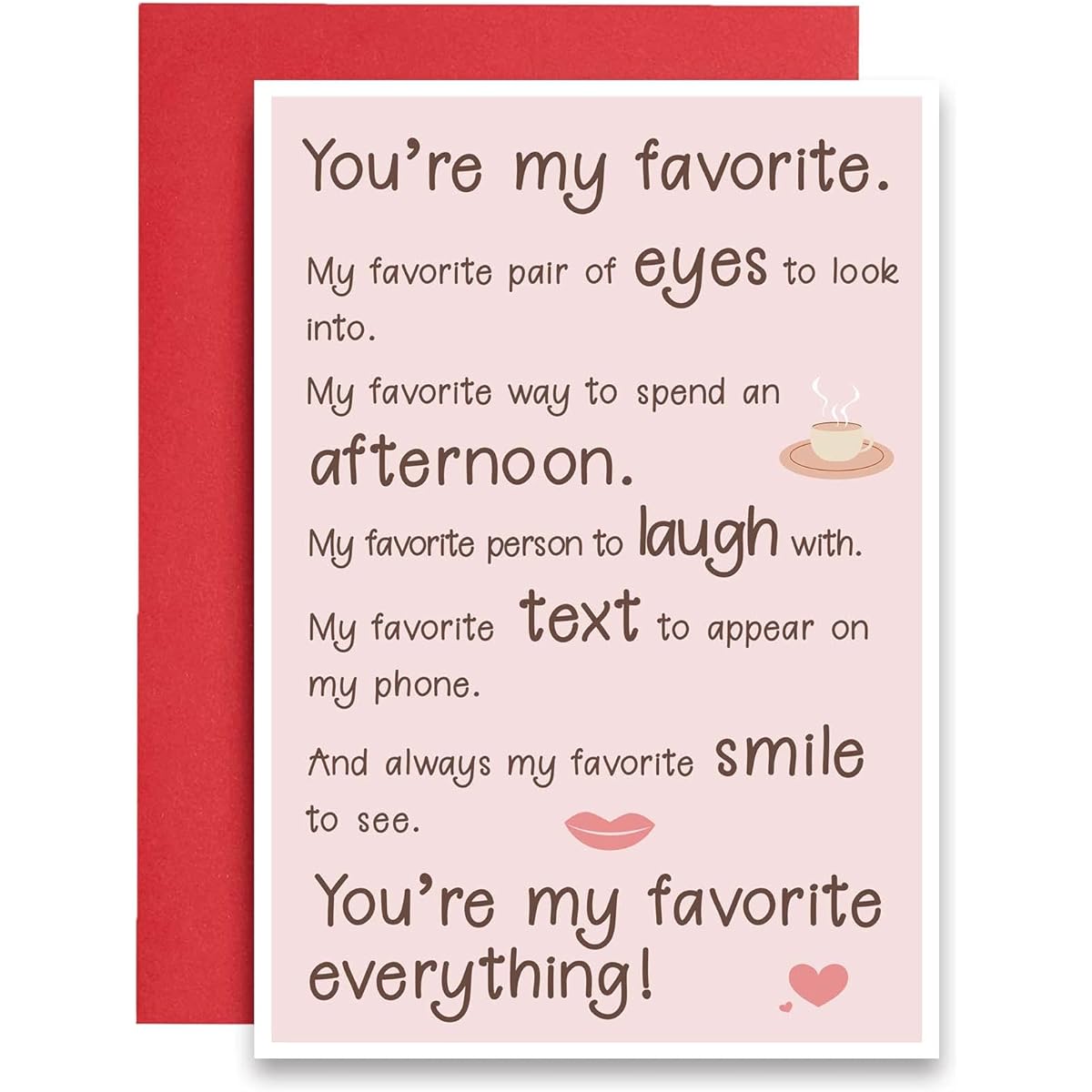 Lovely Birthday Card for Besties Sweet You're My Favorite Everything Card for Friends Sisters