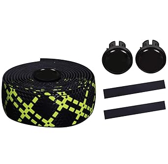 GZXB 2 Rolls Silica Gel Bike Handle Grip with Bar Tape Wrap Bar Plug for Road Mountain Bike Cycling (Black Red)