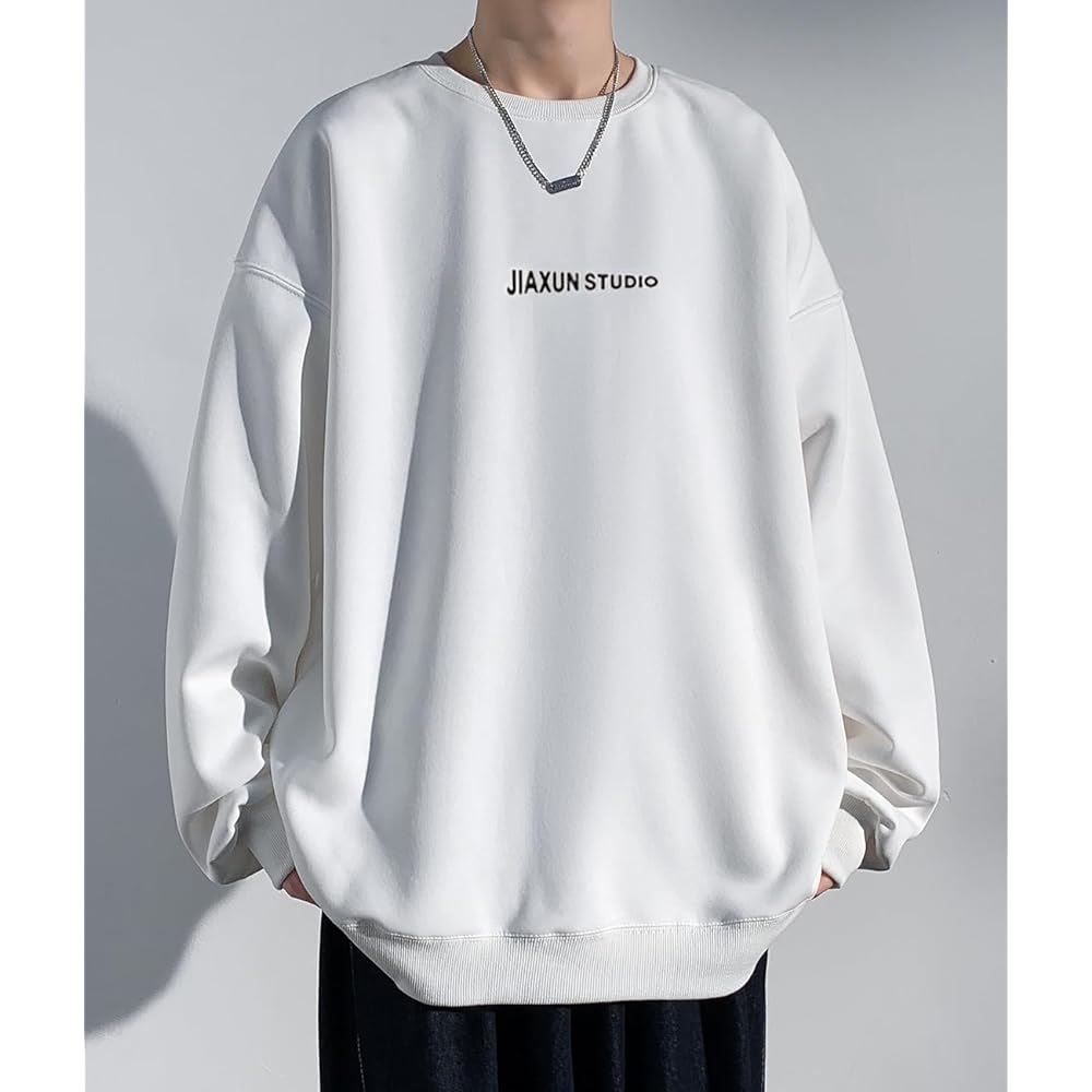 [EASTEMPO] Men's Sweatshirt, Long Sleeve, Spring, Casual, Stylish, Loose, Plain, Large Size