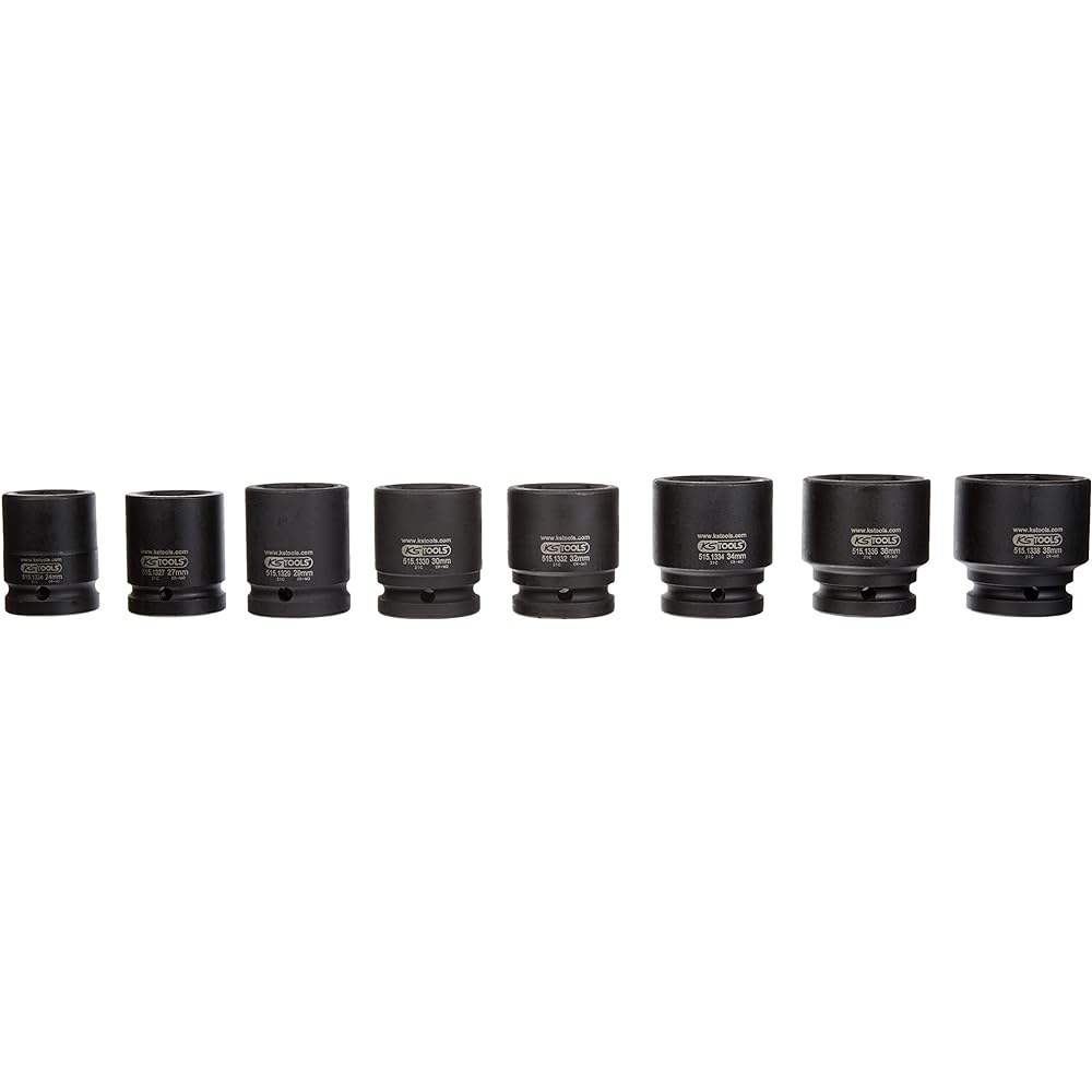 KS TOOLS 3/4" Hexagon impact socket set 8 pcs short 24-38mm 515.0210