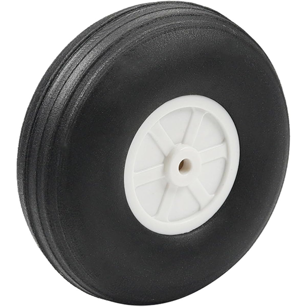 Heyiarbeit 3" RC Model Airplane Foam Wheels, Ultra Lightweight Tire and Wheel Set RC Airplane Polyurethane Sponge Tires with Plastic Hubs, 1pc