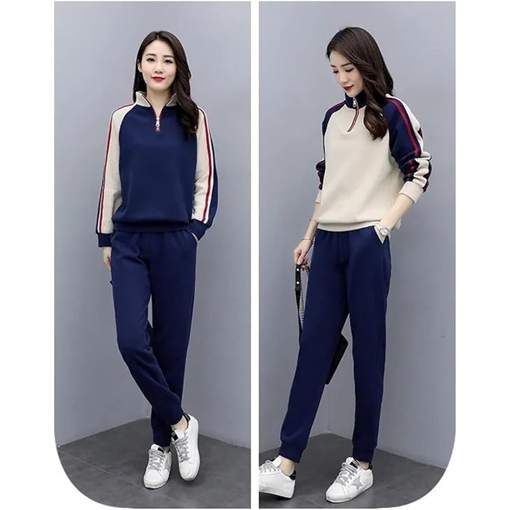 [G-tiamo] Jersey Top and Bottom Set Women's Sweat Room Wear Setup Sports Loungewear Zipper 02