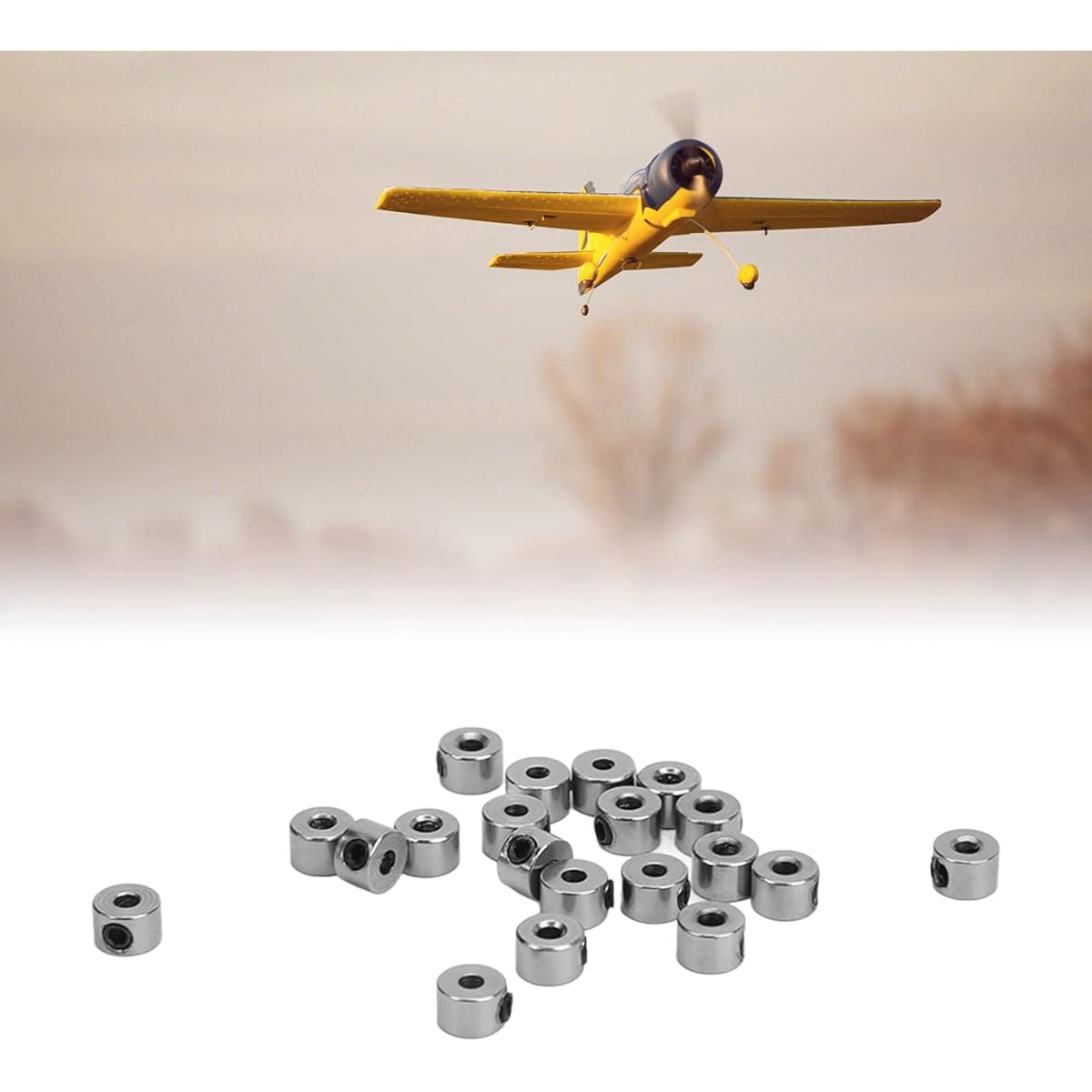 RiToEasysports Landing Gear Stopper Set Wheel Collars 20Pcs RC Airplane Landing Gear Wheel Stop Collars 2.1mm Stainless Steel Exquisite Workmanship
