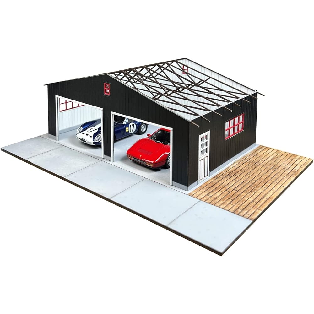 Cobaanii mokei Kobo Cobaanii Model Workshop 1/64 Sweet Style Garage Life Series 2 Car Garage Wooden Assembly Kit SS-042