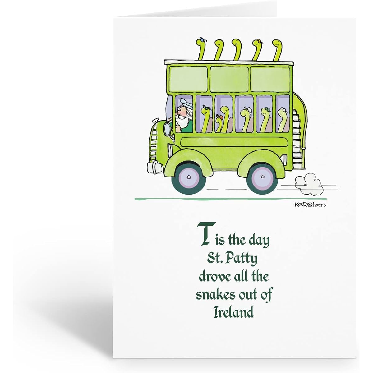 St. Patrick's Day Card Set - 12 St. Patty's Day Cards & Envelopes (Snakes)