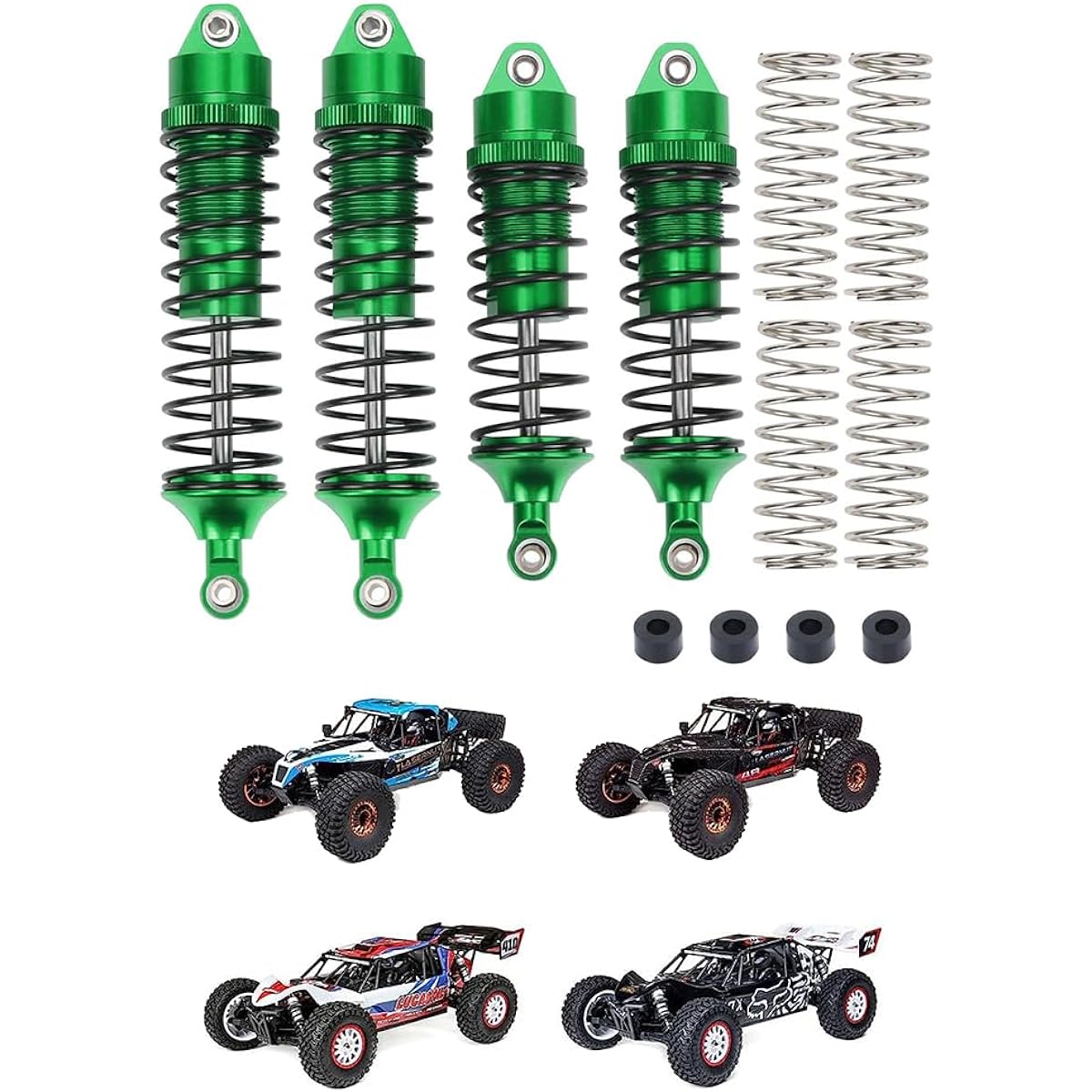 RCAWD Shock Absorber Damper Oil Filled Type LOS233011 Full Alum for 1/10 Losi Lasernut U4 Tenacity DB and TT Pro SCT Upgrade Parts (Red)