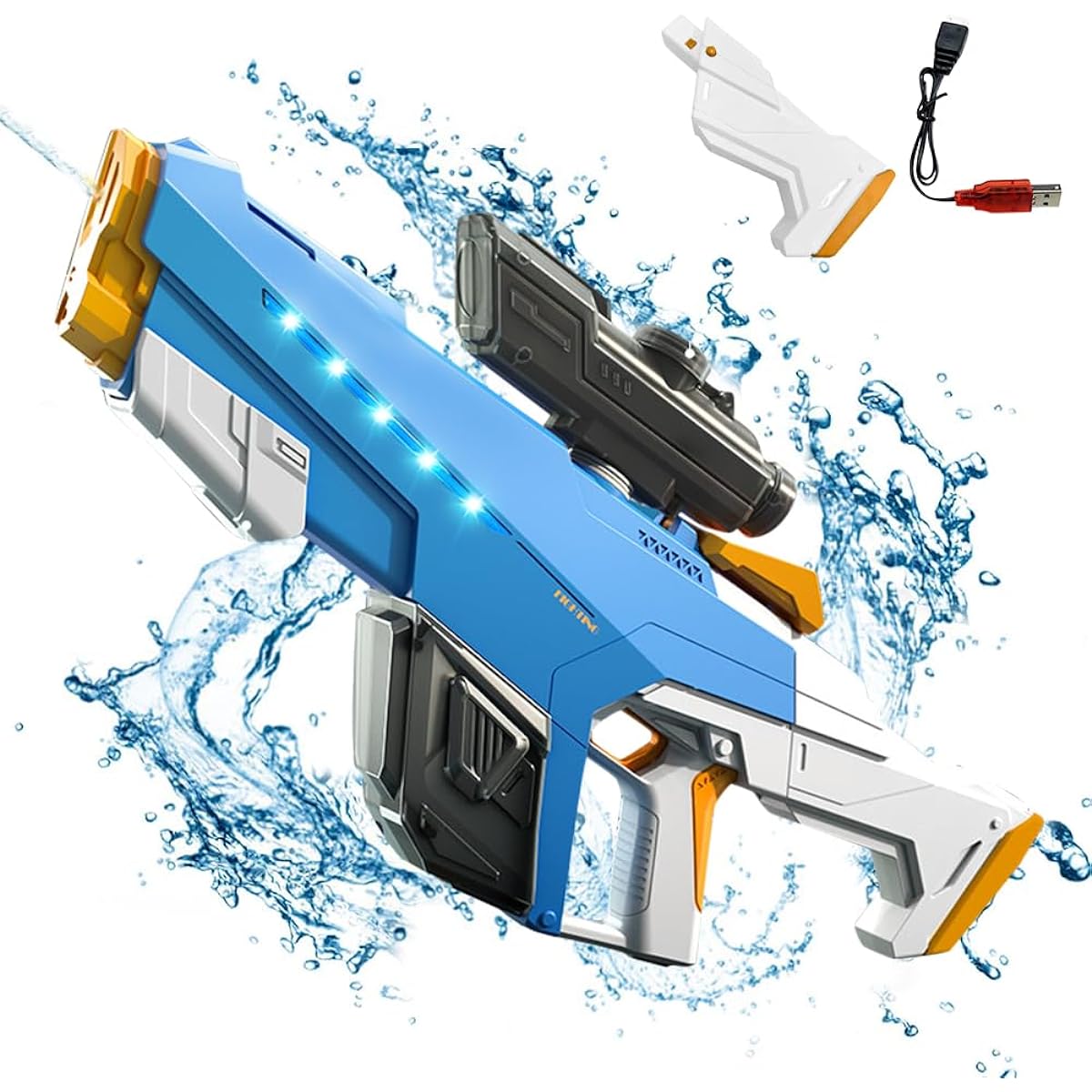ries Included] Electric Water Gun, Large Capacity 930ml, Super Powerful Distance 8-10m, High Speed Continuous Shooting, Water Gun, Water Play, For Kids and Adults, Water Play Toy, Water Gun Battle, Beach/Pool/River Play, Summer Vacation, Summer Classic