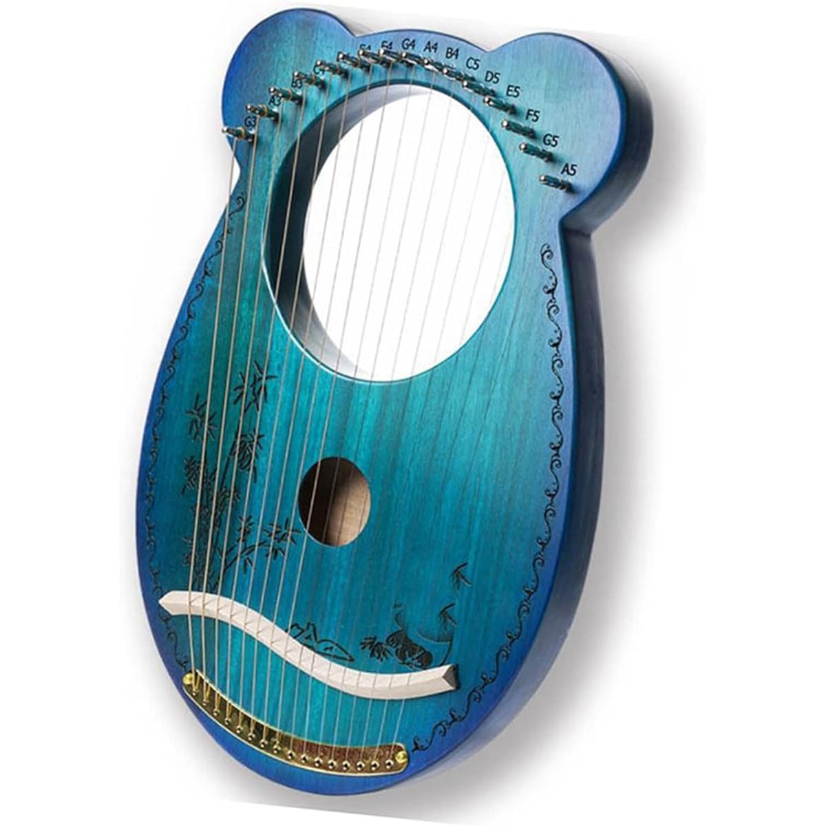 WowZza 16 String Harp, Mini Portable Harp Stringed Instrument Lyre Harp with Tuning Lever for Beginners