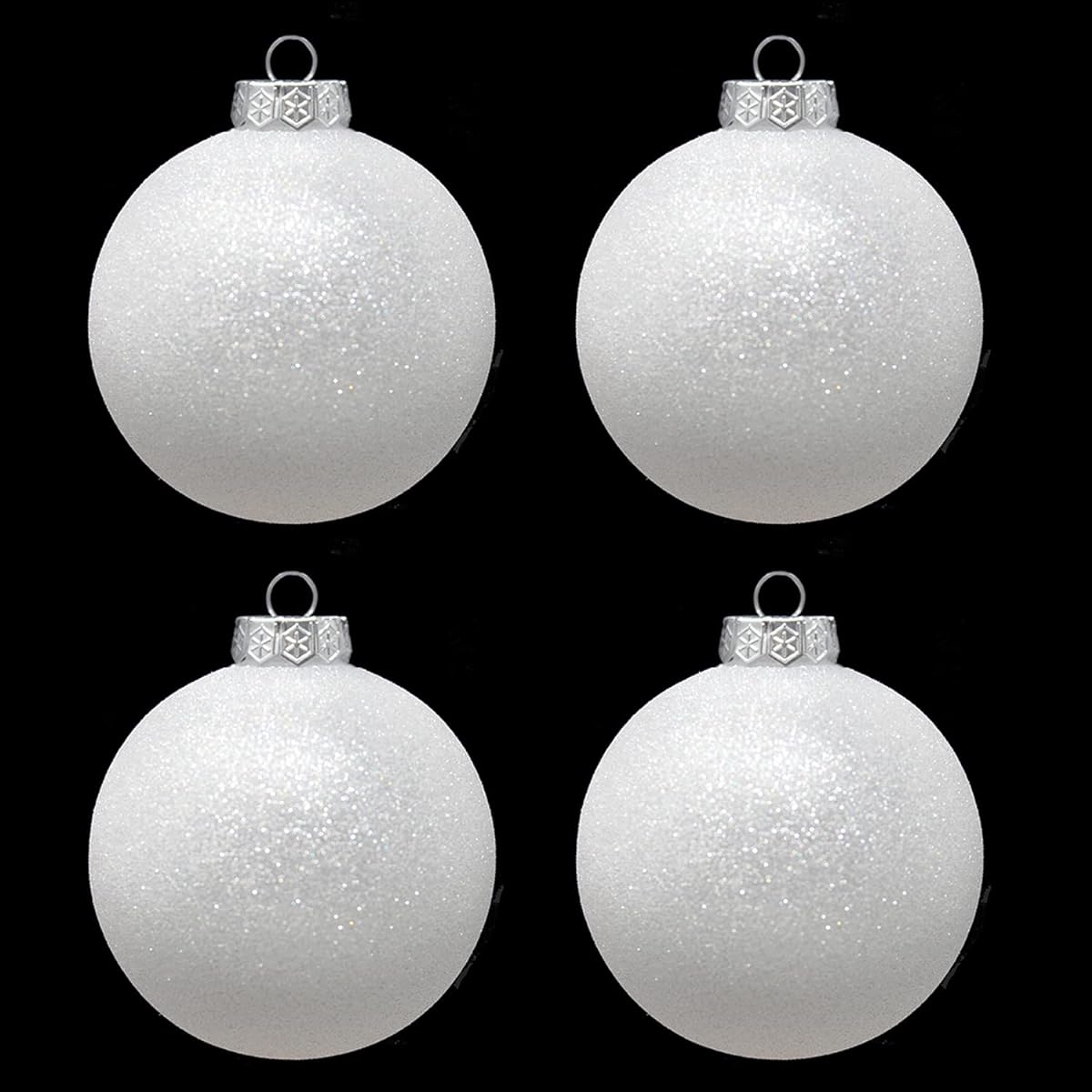 Sleetly Large Ornaments for Christmas Tree White Shatterproof Snowball Christmas Ball Decoration 4.7" Set of 2