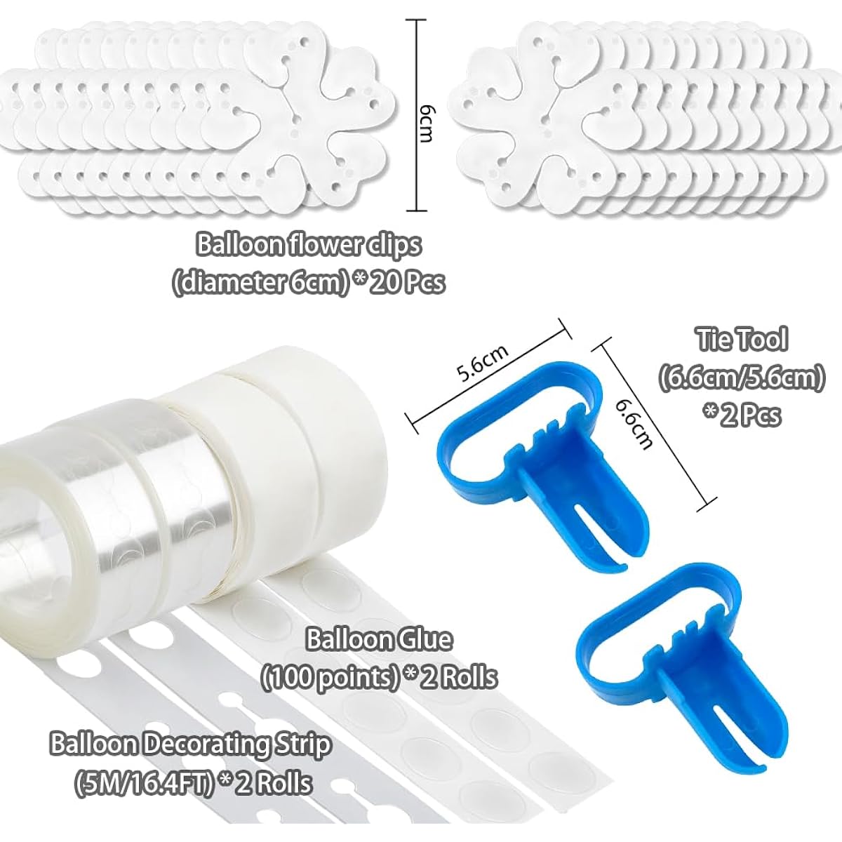 Balloon Arch Kit Balloon Garland Kit Balloon Decorations 32.8ft Balloon Tape Strips & 200 Balloon Glue Dots for Balloon Decorations