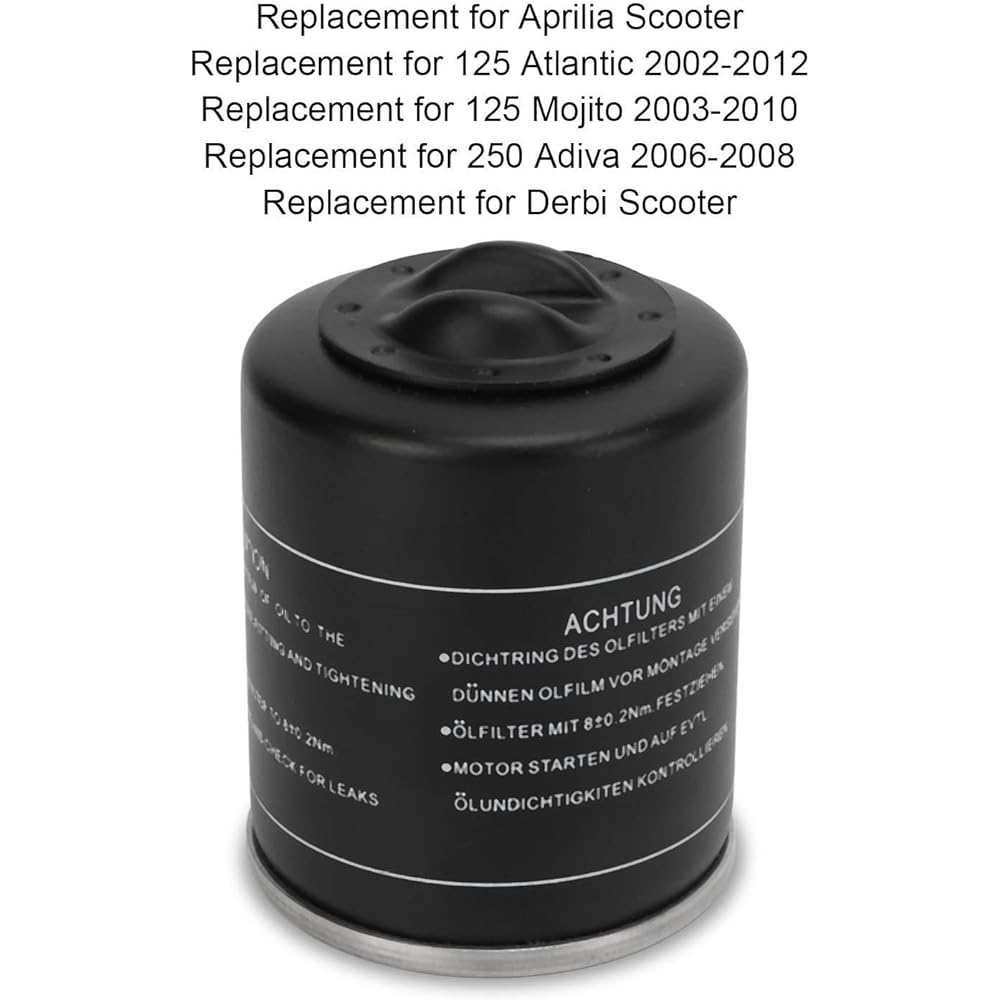 Aramox Motorcycle Oil Filter Cleaner Metal Motorcycle Oil Filter Replacement for Vespa LX S ET4 GTS GTV 50 125 150 200 250 300 300i X7 X8 X9