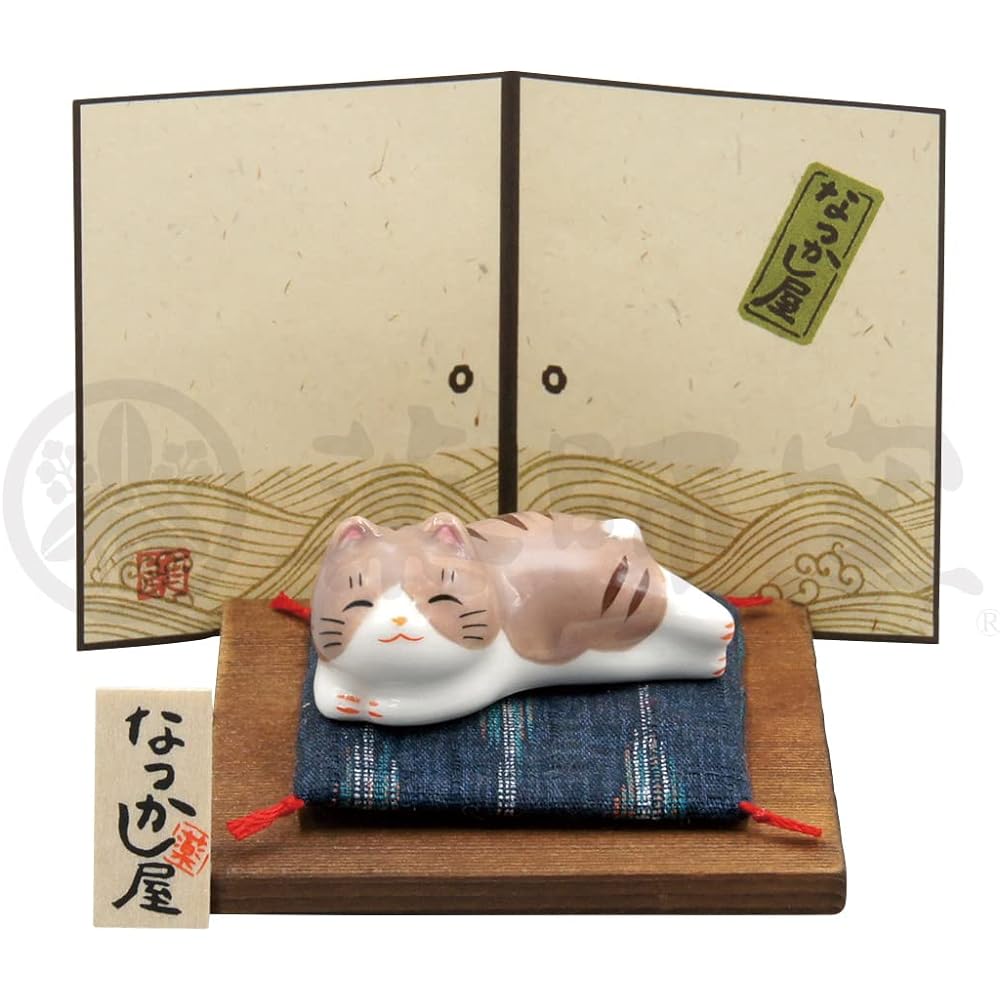 Yakushi kiln dyed cat ceramic pillow