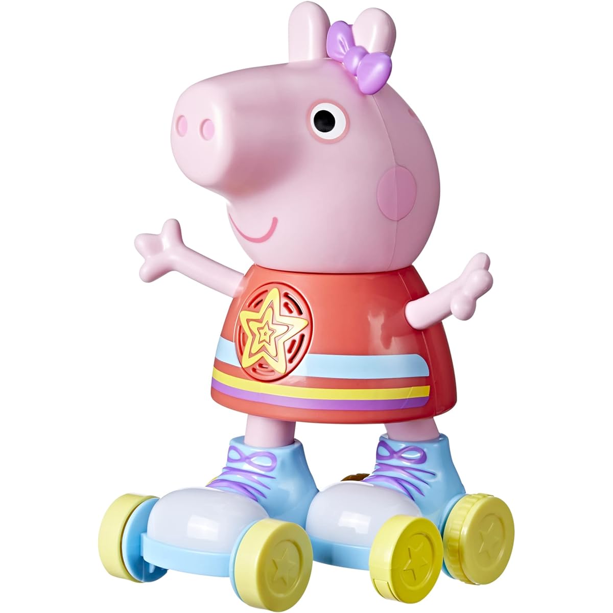 Peppa Pig Disco Peppa Roller Skating Doll Pull and Go Action 11" Figure for 3 Year Old Girls Boys Preschool Toys for Ages 3+ with Lights, Speech and Music